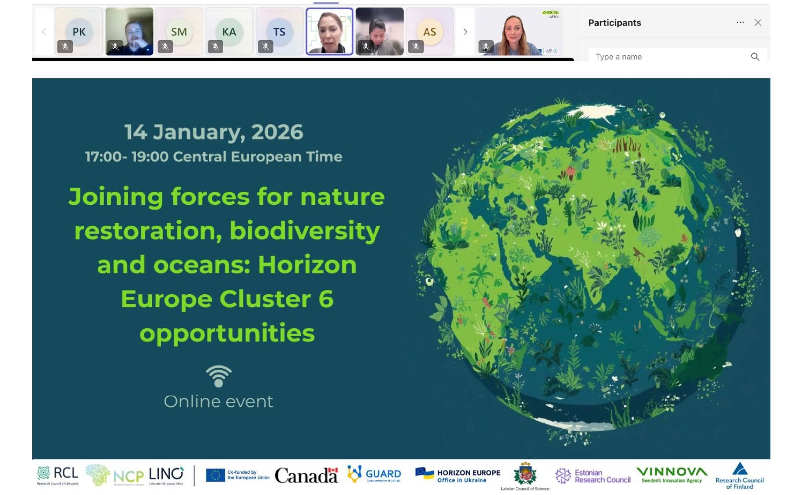 Įvyko tarptautinio bendradarbiavimo renginys sprendžiant gamtos atkūrimo, bioįvairovės ir vandenynų iššūkius